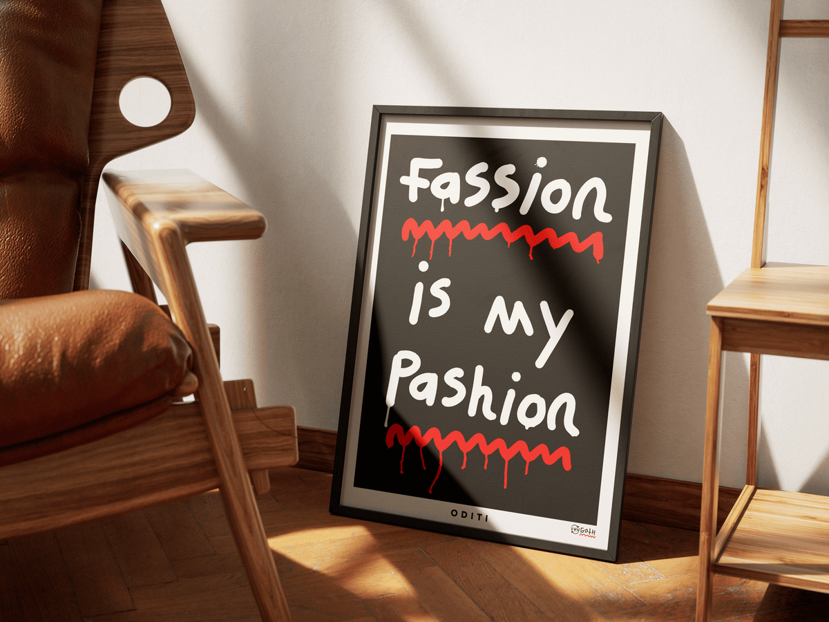 Fassion is my Pashion (Black) by Navinder Nangla — Art Print